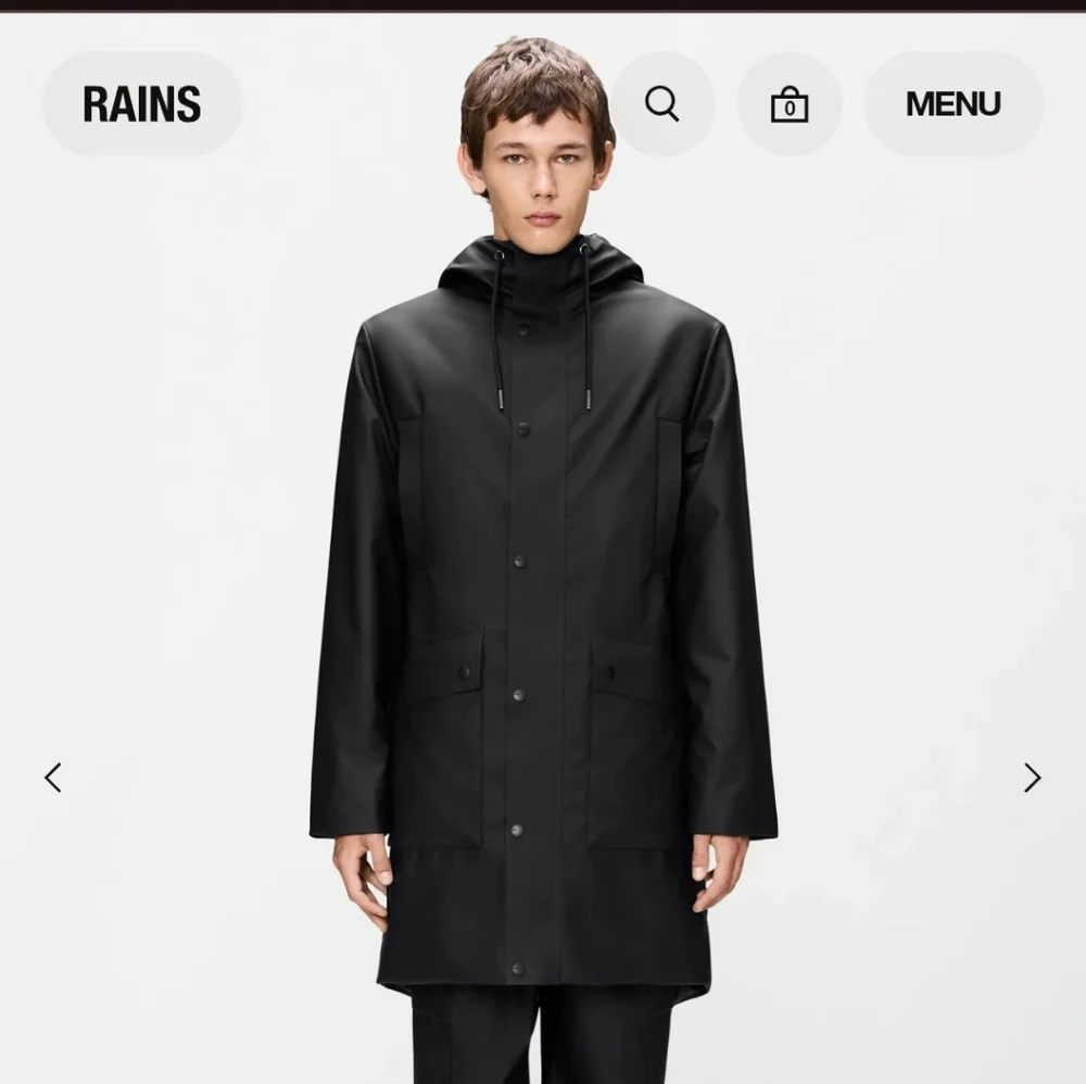 Rains Men's Sleek Black Raincoat - Picture 1 of 5